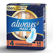 Always Pads Overnite With Wing 14S