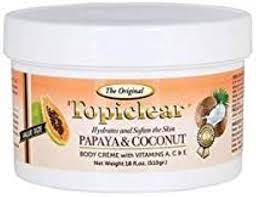 Topiclear Papaya & Coconut Body Cream 18oz